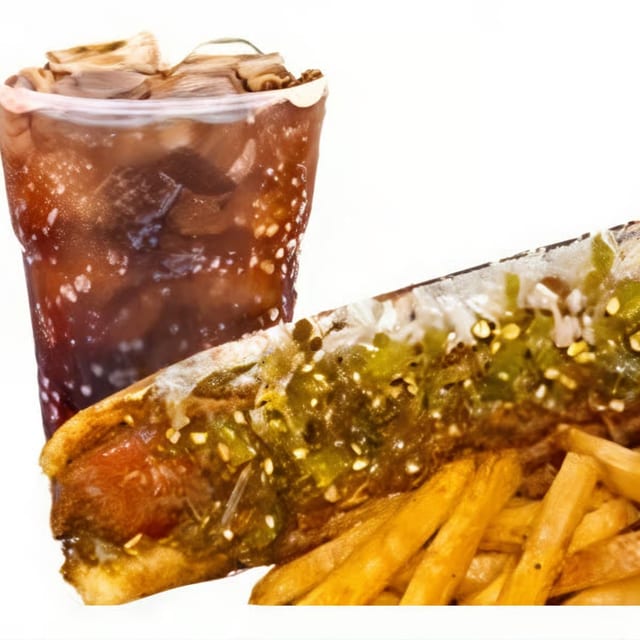 Augie's Foot Long Chili Cheese Dog Combo.