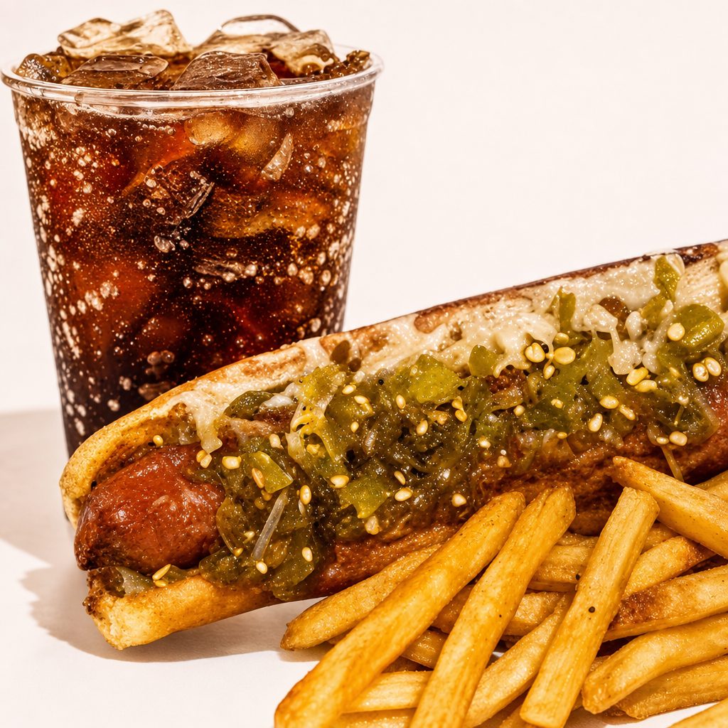 Augie's Foot Long Chili Cheese Dog Combo.